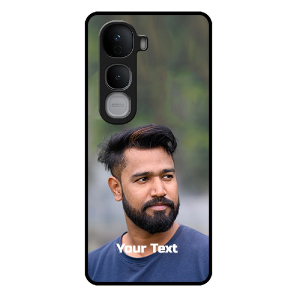 Vivo Y400 Pro 5G Custom Glass Phone Case - Photo With Text Design