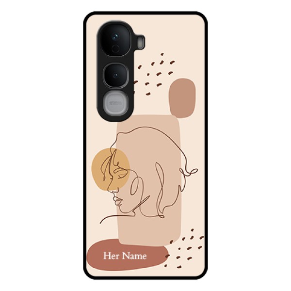 Vivo Y400 Pro 5G Custom Glass Phone Case - Calm Woman Line Art Design