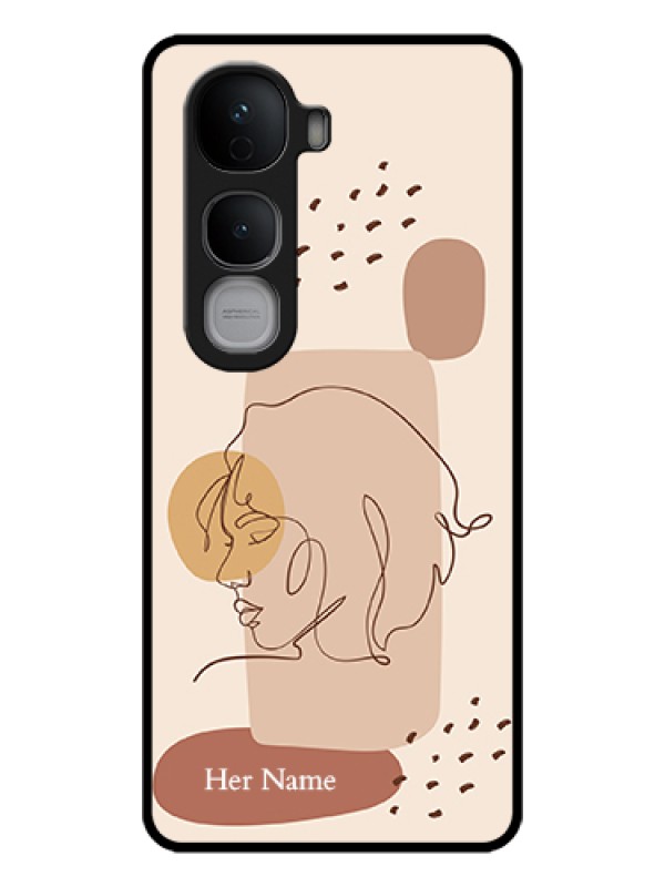 Custom Vivo Y400 Pro 5G Custom Glass Phone Case - Calm Woman Line Art Design