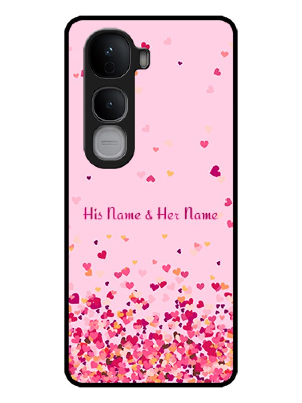 Custom Vivo Y400 Pro 5G Custom Glass Phone Case - Floating Hearts Design