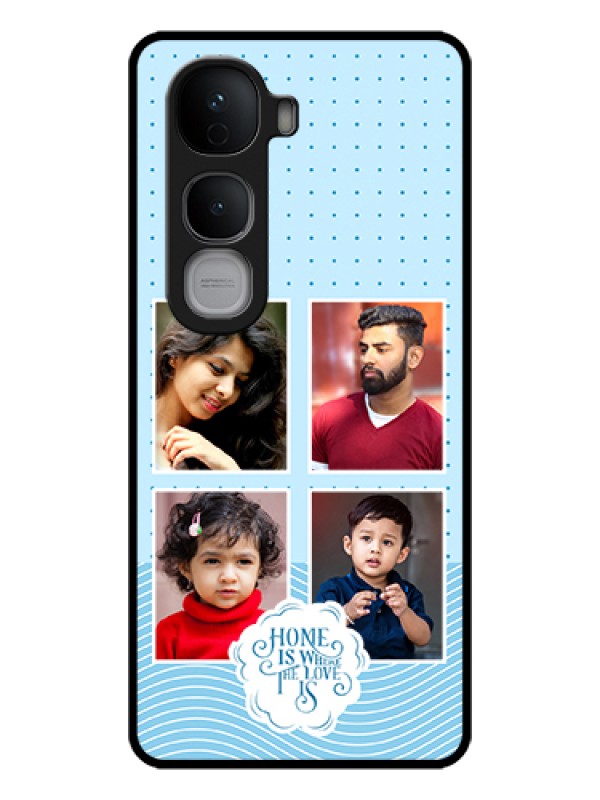 Custom Vivo Y400 Pro 5G Custom Glass Phone Case - Cute Love Quote With 4 Pic Upload Design