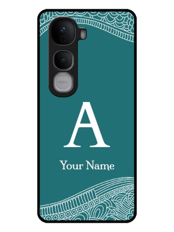 Custom Vivo Y400 Pro 5G Custom Glass Phone Case - Line Art Pattern With Custom Name Design