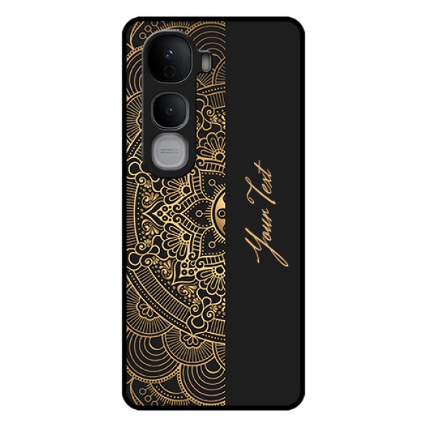 Vivo Y400 Pro 5G Custom Glass Phone Case - Mandala Art With Custom Text Design Vivo Y400 Pro 5G Custom Glass Phone Case - Mandala Art With Custom Text Design