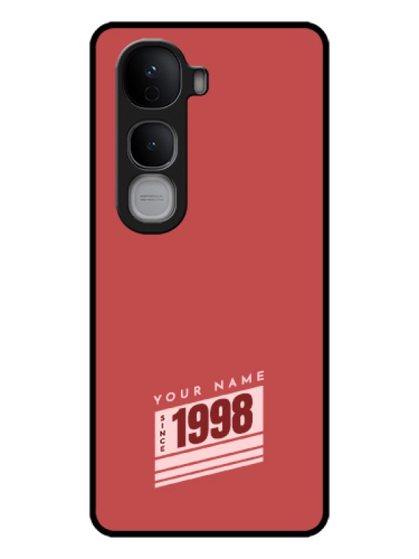 Custom Vivo Y400 Pro 5G Custom Glass Phone Case - Red Custom Year Of Birth Design