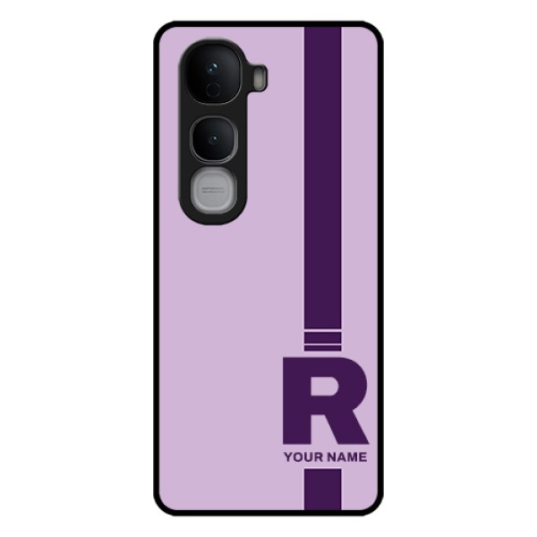 Vivo Y400 Pro 5G Custom Glass Phone Case - Simple Dual Tone Stripe With Name Design