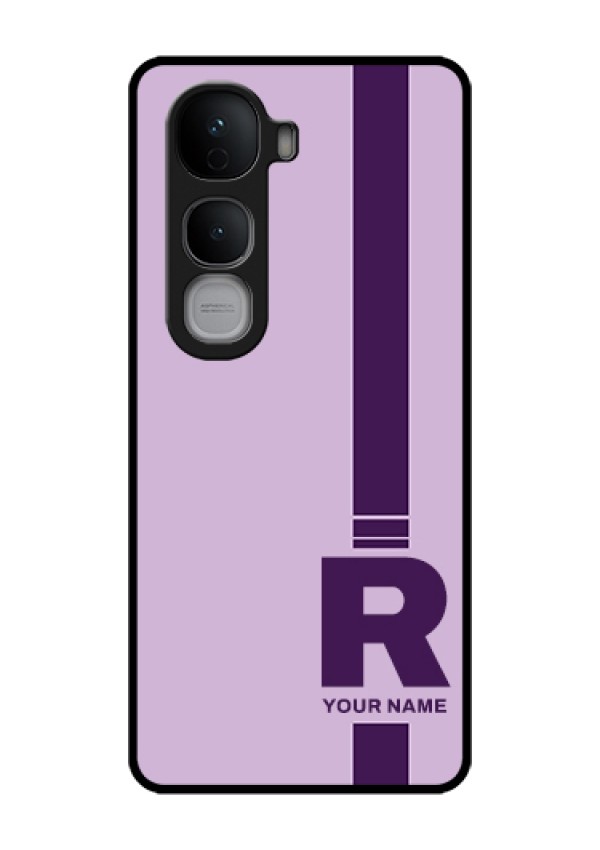 Vivo Y400 Pro 5G Custom Glass Phone Case - Simple Dual Tone Stripe With Name Design