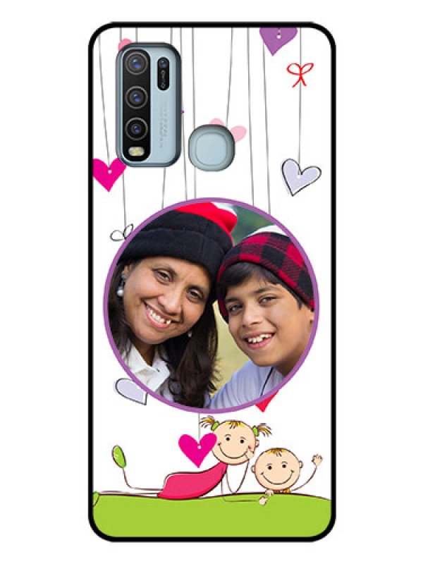Custom Vivo Y50 Photo Printing on Glass Case  - Cute Kids Phone Case Design