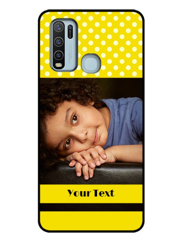 Custom Vivo Y50 Custom Glass Phone Case  - Bright Yellow Case Design