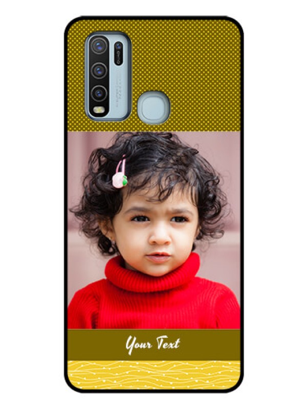 Custom Vivo Y50 Custom Glass Phone Case  - Simple Green Color Design
