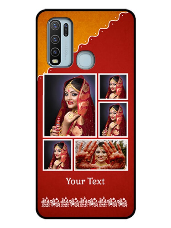 Custom Vivo Y50 Personalized Glass Phone Case  - Wedding Pic Upload Design