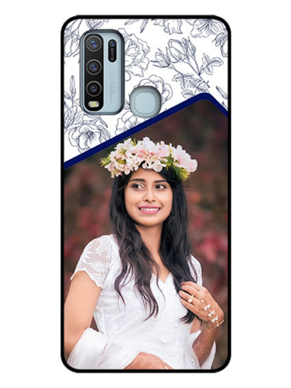 Custom Vivo Y50 Personalized Glass Phone Case  - Premium Floral Design