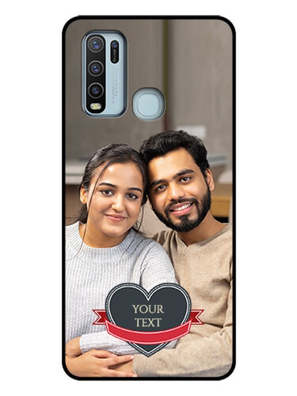 Custom Vivo Y50 Custom Glass Phone Case  - Just Married Couple Design