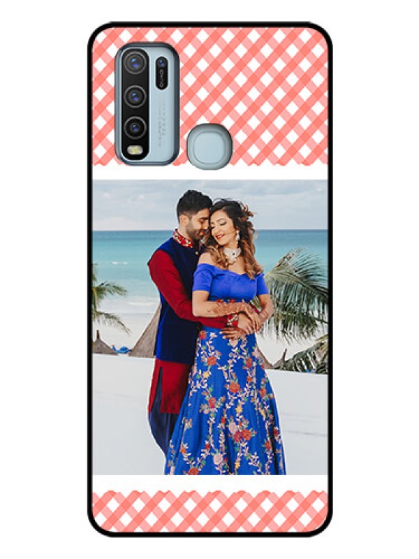 Custom Vivo Y50 Personalized Glass Phone Case  - Pink Pattern Design
