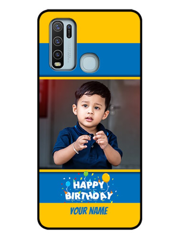 Custom Vivo Y50 Custom Glass Mobile Case  - Birthday Wishes Design