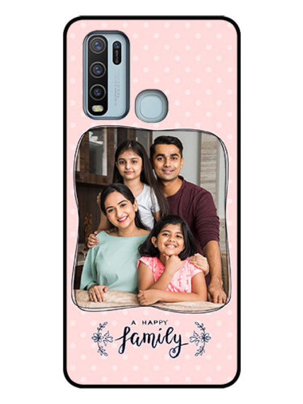 Custom Vivo Y50 Custom Glass Phone Case  - Family with Dots Design