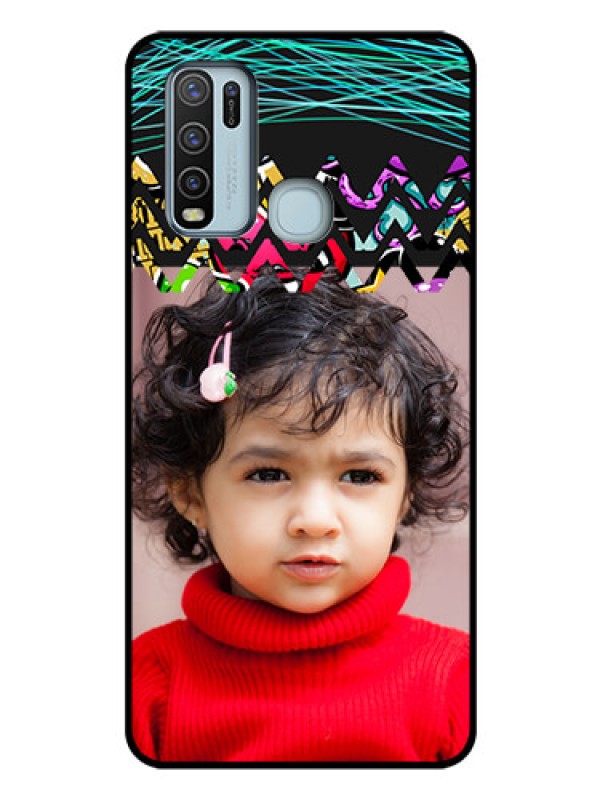 Custom Vivo Y50 Personalized Glass Phone Case  - Neon Abstract Design