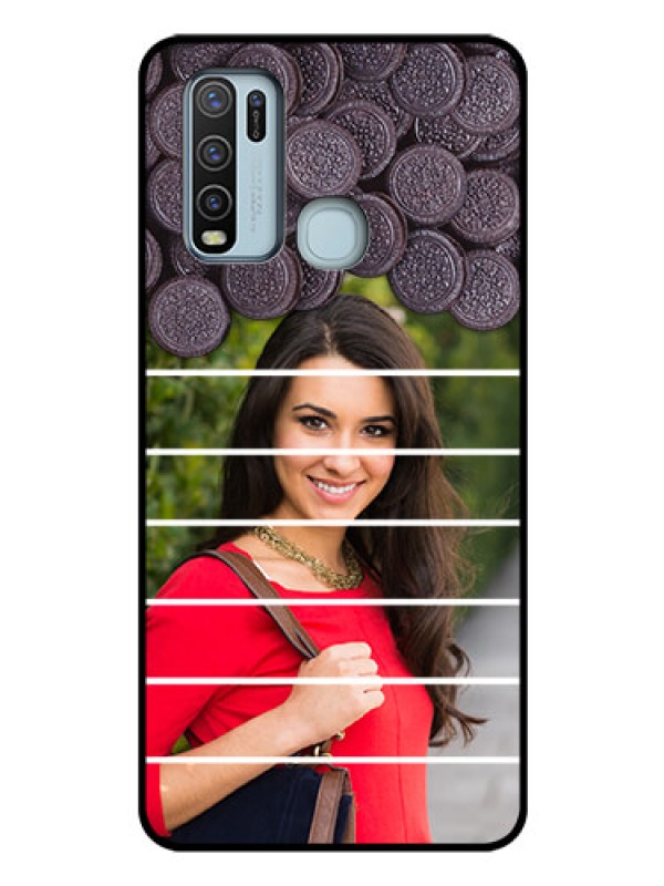 Custom Vivo Y50 Custom Glass Phone Case  - with Oreo Biscuit Design