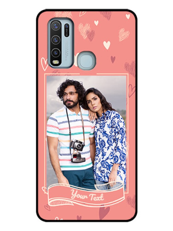 Custom Vivo Y50 Custom Glass Phone Case  - Love doodle art Design