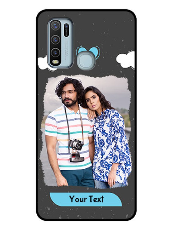 Custom Vivo Y50 Custom Glass Phone Case  - Splashes with love doodles Design