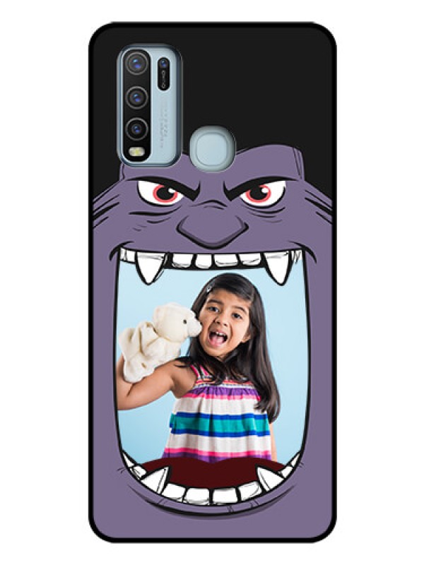 Custom Vivo Y50 Custom Glass Phone Case  - Angry Monster Design