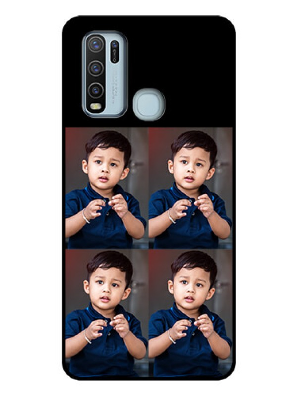 Custom Vivo Y50 4 Image Holder on Glass Mobile Cover