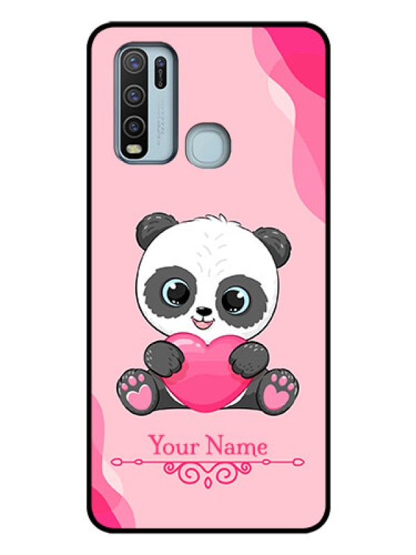 Custom Vivo Y50 Custom Glass Mobile Case - Cute Panda Design