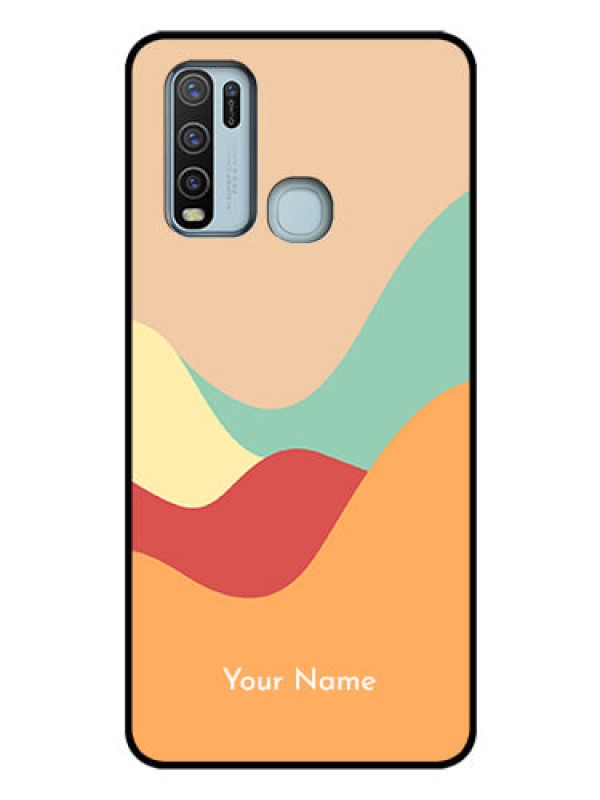 Custom Vivo Y50 Personalized Glass Phone Case - Ocean Waves Multi-colour Design
