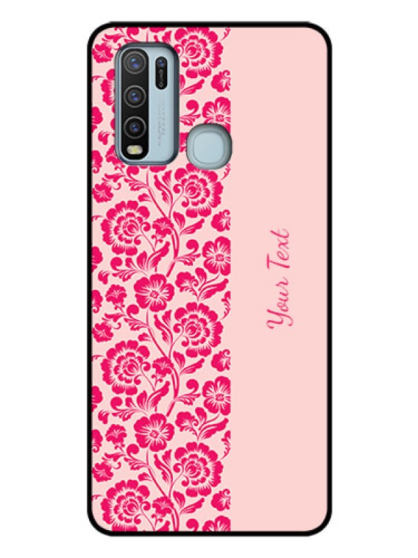 Custom Vivo Y50 Custom Glass Phone Case - Attractive Floral Pattern Design