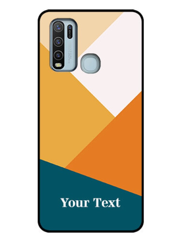 Custom Vivo Y50 Personalized Glass Phone Case - Stacked Multi-colour Design