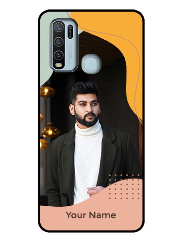 Custom Vivo Y50 Personalized Glass Phone Case - Tri-coloured overlay design