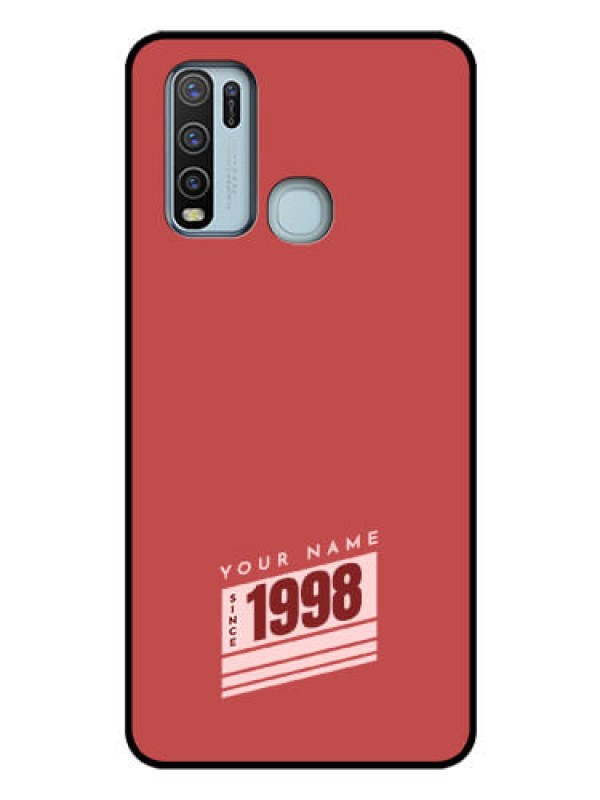 Custom Vivo Y50 Custom Glass Phone Case - Red custom year of birth Design