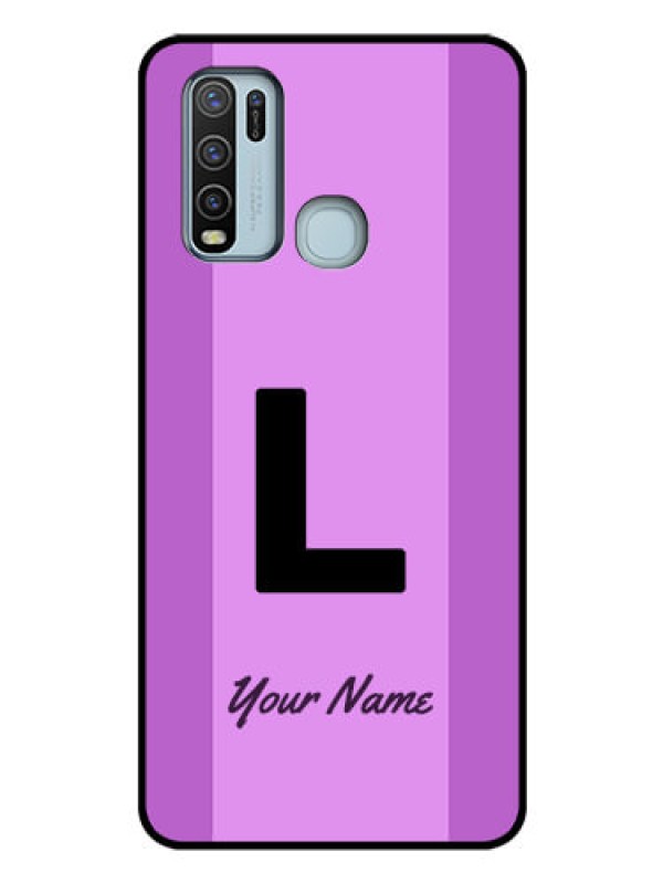 Custom Vivo Y50 Custom Glass Phone Case - Tricolor custom text Design