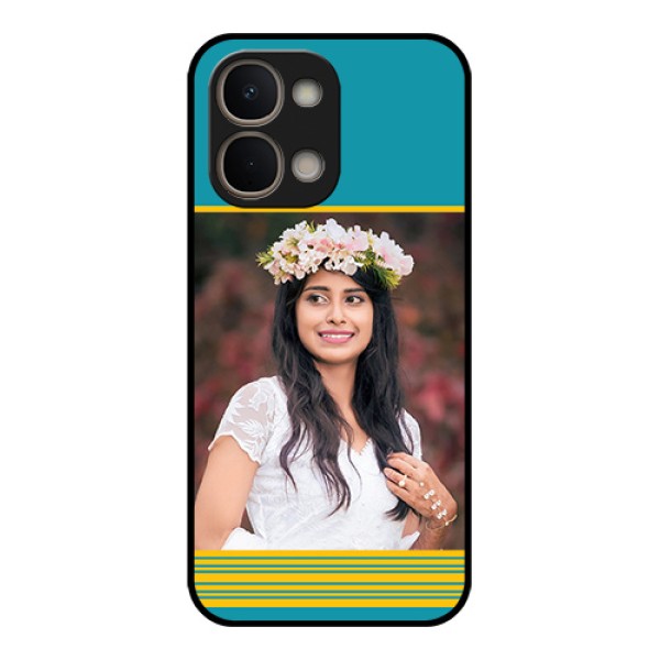Vivo Y51 Pro 5G Custom Glass Phone Case - Yellow & Blue Design