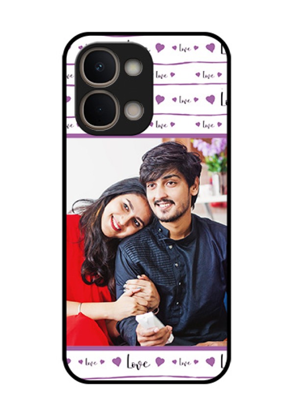 Vivo Y51 Pro 5G Custom Glass Phone Case - Couples Heart Design