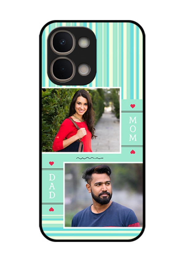 Vivo Y51 Pro 5G Custom Glass Phone Case - Mom & Dad Pic Design