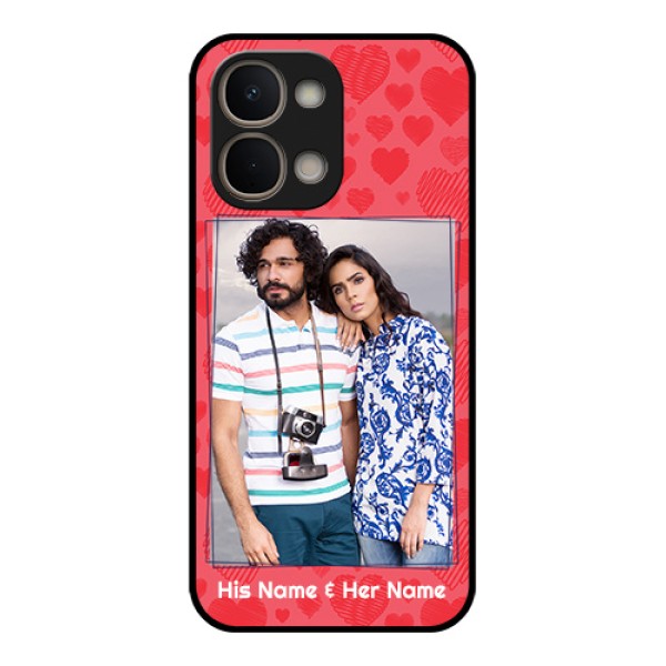 Vivo Y51 Pro 5G Custom Glass Phone Case - With Red Heart Symbols Design Vivo Y51 Pro 5G Custom Glass Phone Case - With Red Heart Symbols Design