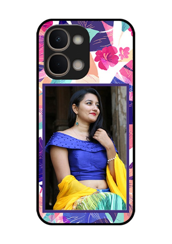Vivo Y51 Pro 5G Custom Glass Phone Case - Abstract Floral Design