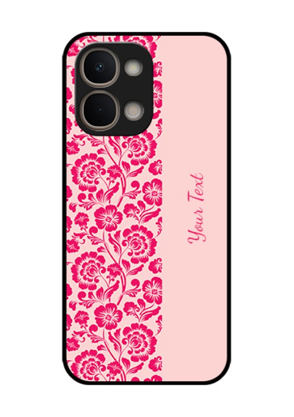 Vivo Y51 Pro 5G Custom Glass Phone Case - Attractive Floral Pattern Design