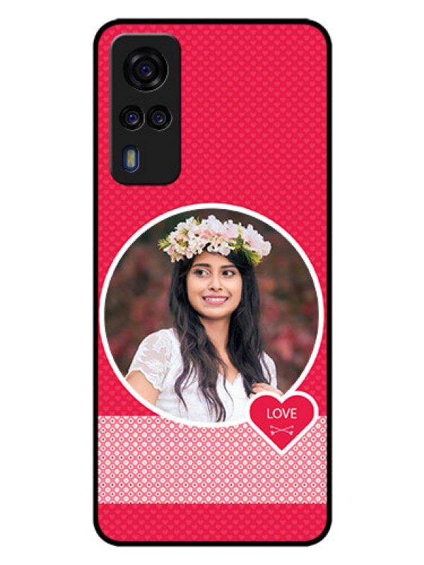Custom Vivo Y51 Personalised Glass Phone Case  - Pink Pattern Design
