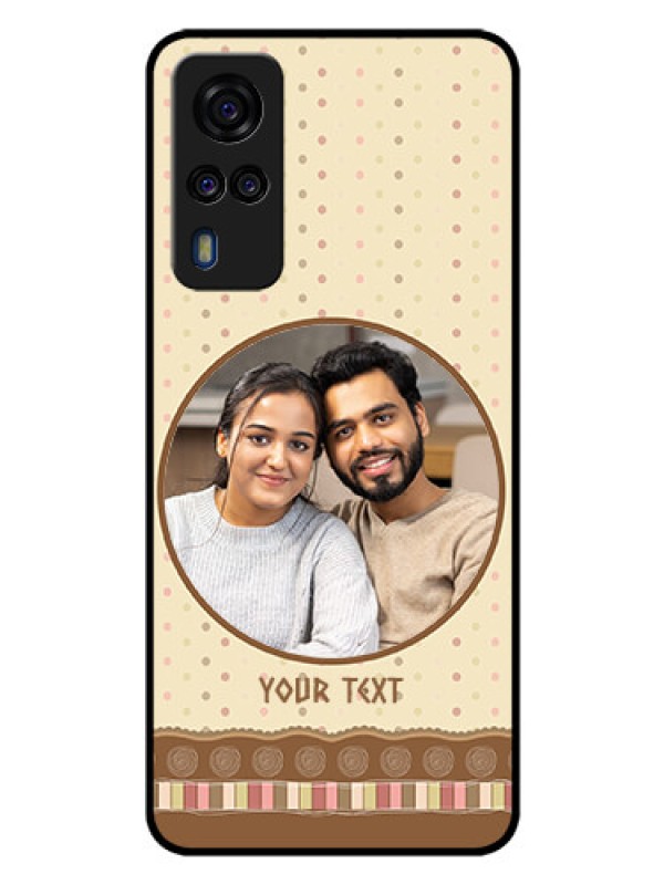 Custom Vivo Y51 Custom Glass Mobile Case  - Brown Dotted Mobile Case Design