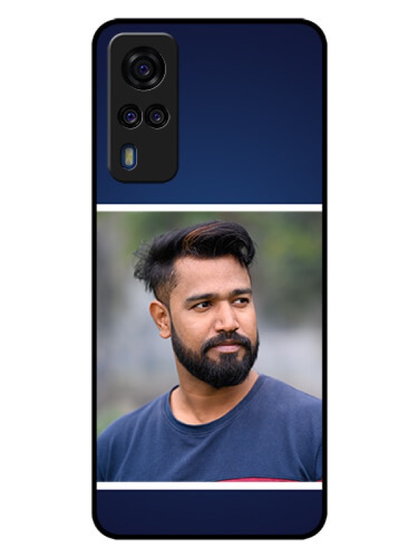 Custom Vivo Y51 Personalized Glass Phone Case  - Simple Royal Blue Design