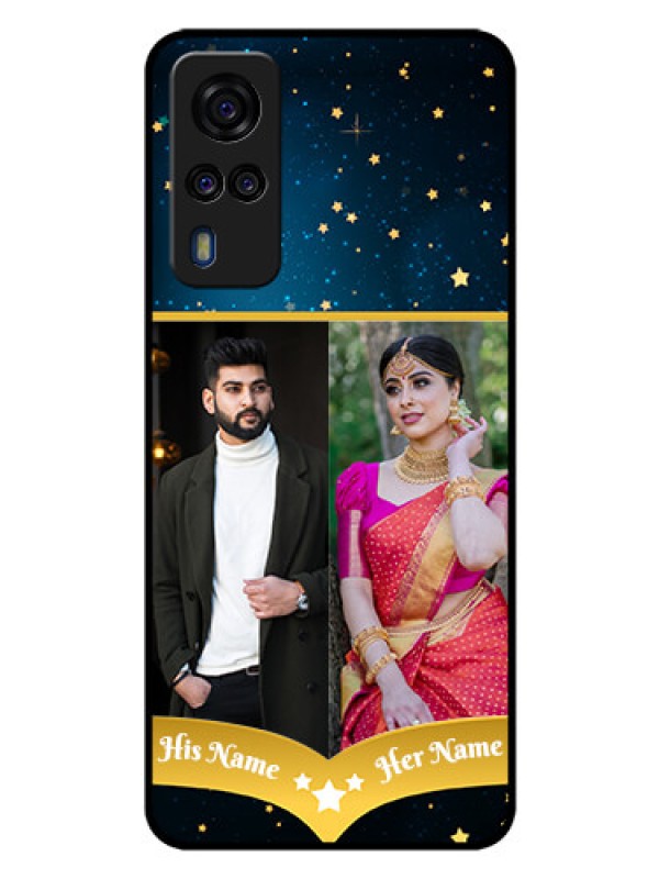 Custom Vivo Y51 Custom Glass Phone Case  - Galaxy Stars Backdrop Design