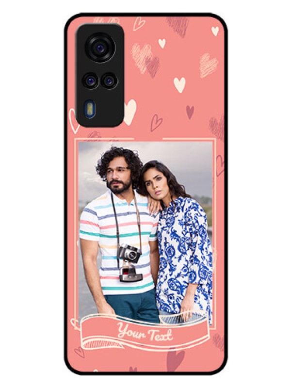 Custom Vivo Y51 Custom Glass Phone Case  - Love doodle art Design