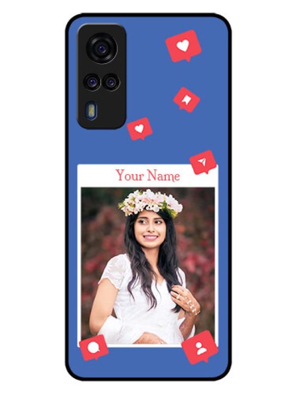 Custom Vivo Y51 Custom Glass Phone Case - Like Share And Comment Design