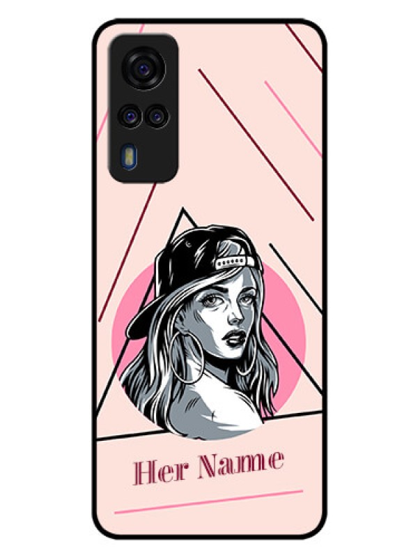 Custom Vivo Y51 Personalized Glass Phone Case - Rockstar Girl Design