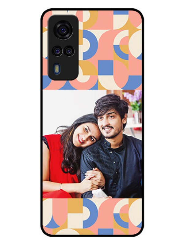 Custom Vivo Y51 Photo Printing on Glass Case - Semi-circle Maze Pattern Design