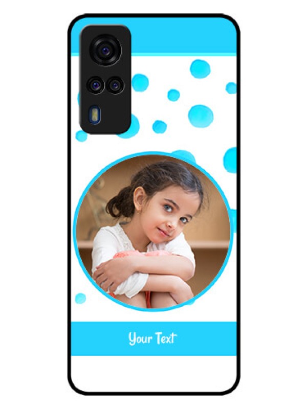 Custom Vivo Y51A Photo Printing on Glass Case  - Blue Bubbles Pattern Design