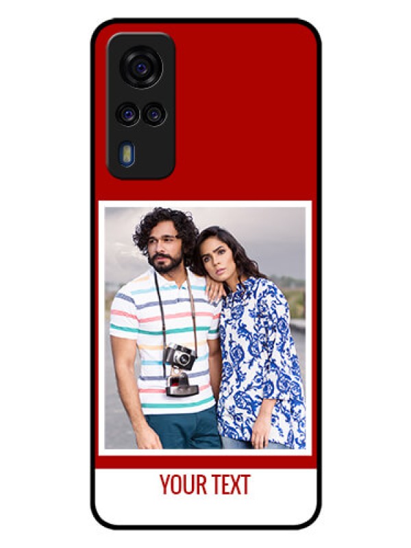 Custom Vivo Y51A Personalized Glass Phone Case  - Simple Red Color Design