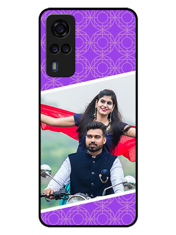 Custom Vivo Y51A Custom Glass Phone Case  - Violet Pattern Design