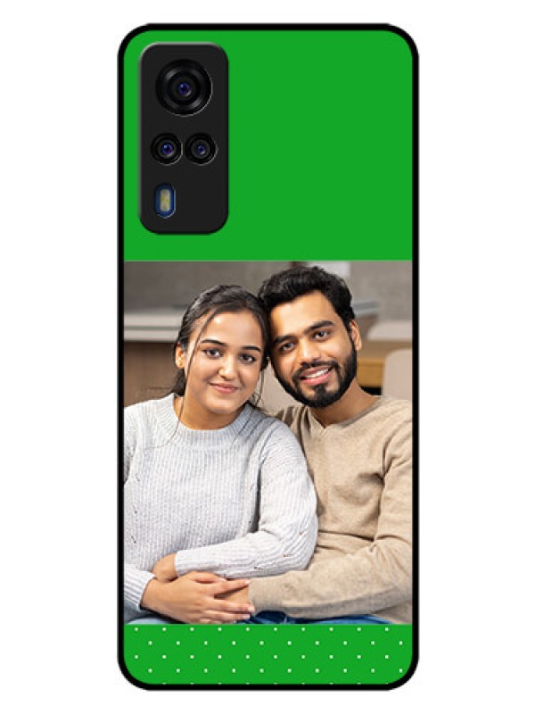 Custom Vivo Y51A Personalized Glass Phone Case  - Green Pattern Design